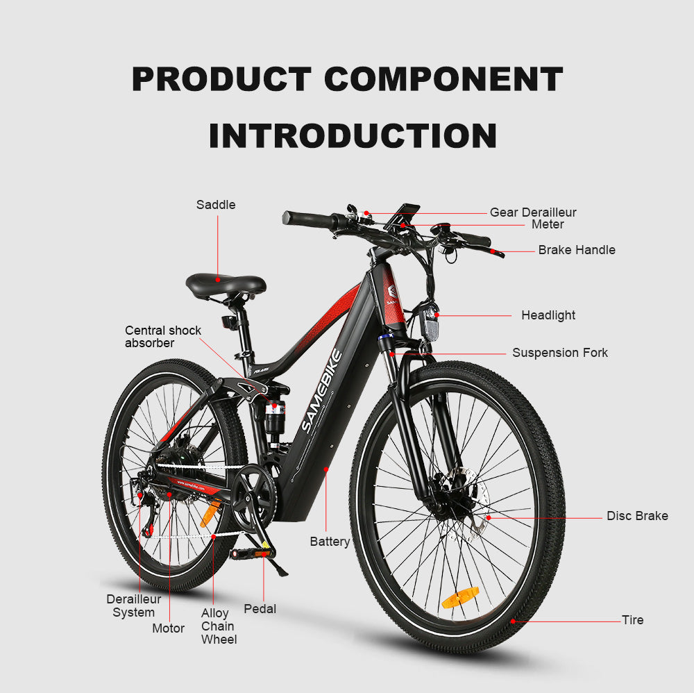 SAMEWAY XD26-II Hybrid Electric Mountain Bike 750W Motor 48V 14AH Battery