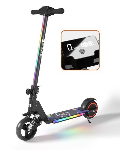 Simate S5 6.5" Kid's Foldable Colorful Body Lights Electric Scooter 130W Motor 24V 2.5Ah Battery (New)