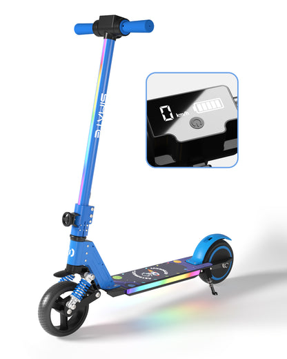 Simate S5 6.5" Kid's Foldable Colorful Body Lights Electric Scooter 130W Motor 24V 2.5Ah Battery (New)