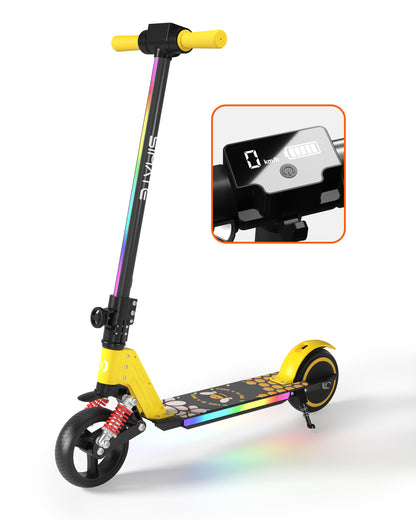 Simate S5 6.5" Kid's Foldable Colorful Body Lights Electric Scooter 130W Motor 24V 2.5Ah Battery (New)