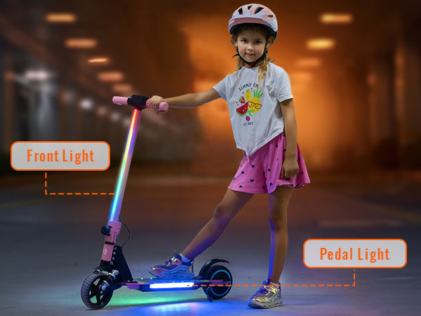 Simate S5 6.5" Kid's Foldable Colorful Body Lights Electric Scooter 130W Motor 24V 2.5Ah Battery (New)
