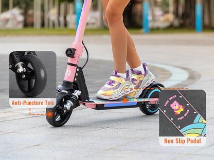 Simate S5 6.5" Kid's Foldable Colorful Body Lights Electric Scooter 130W Motor 24V 2.5Ah Battery (New)