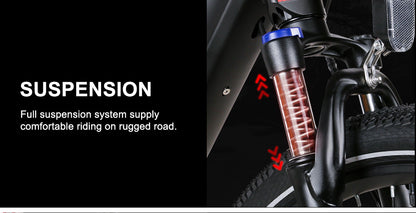 SAMEWAY XD26-II Hybrid Electric Mountain Bike 750W Motor 48V 14AH Battery