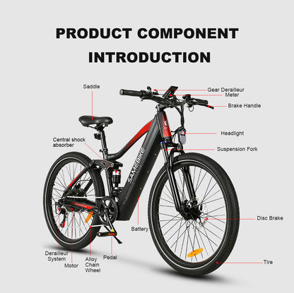 SAMEWAY XD26-II Hybrid Electric Mountain Bike 750W Motor 48V 14AH Battery