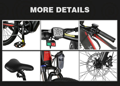 SAMEWAY XD26-II Hybrid Electric Mountain Bike 750W Motor 48V 14AH Battery